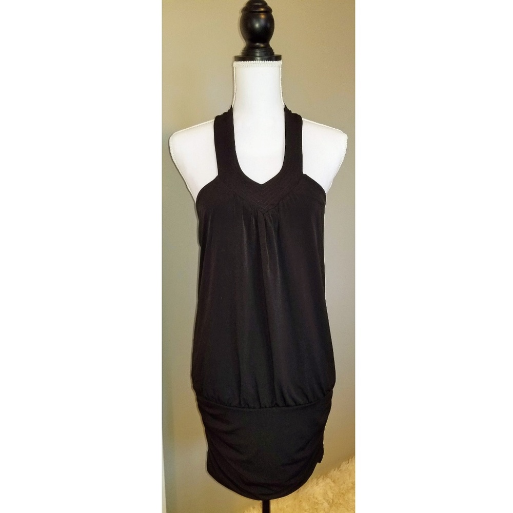Black Halter, Fitted-Bottom Dress